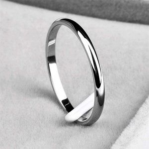 💍NEW 925 STERLING SILVER HIGH POLISH WEDDING ENGAGEMENT BAND RING